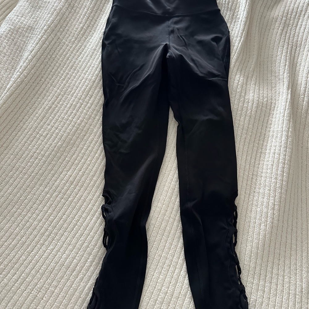 Lululemon Black Leggings with lace